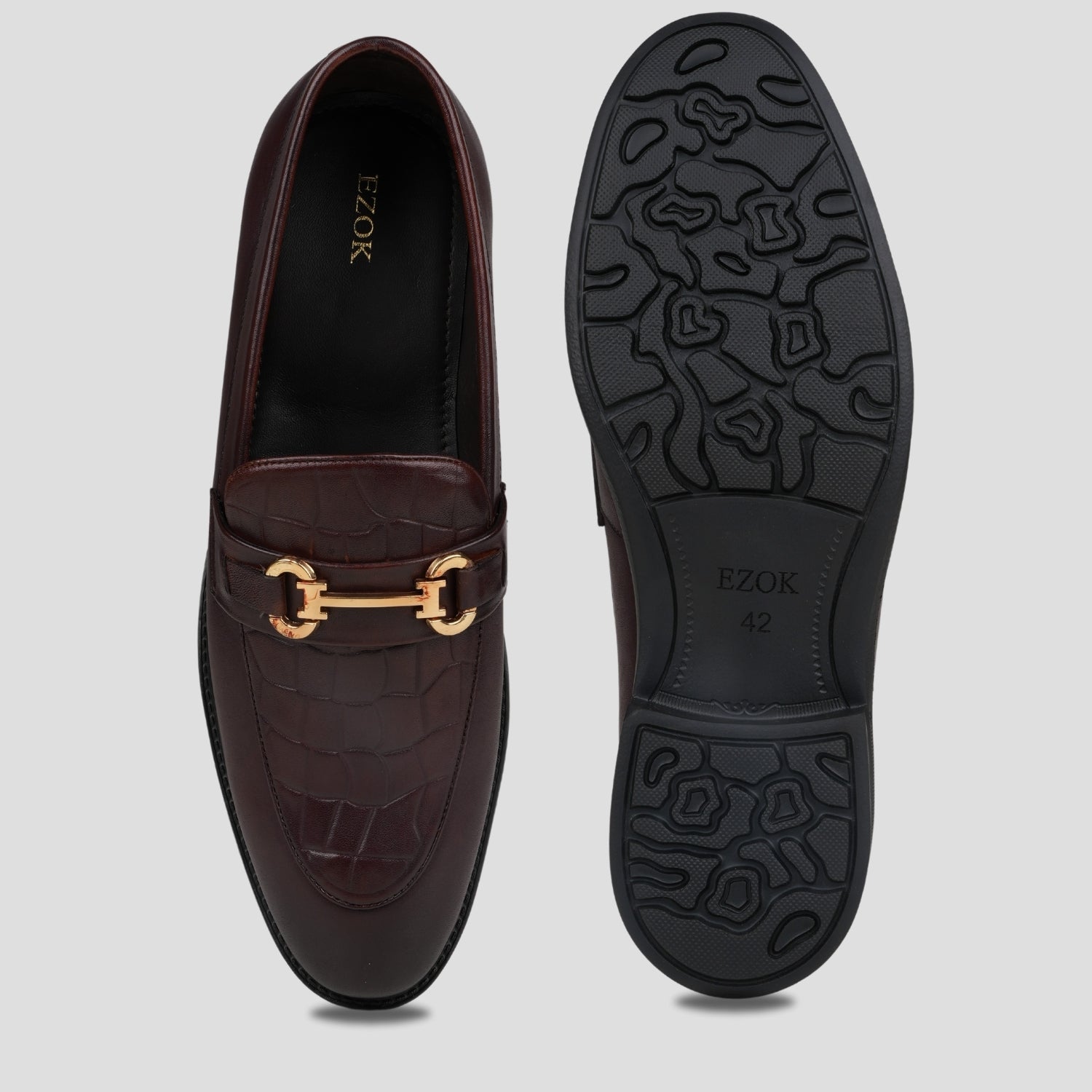 Ezok Leather Brown formal Shoes For Men